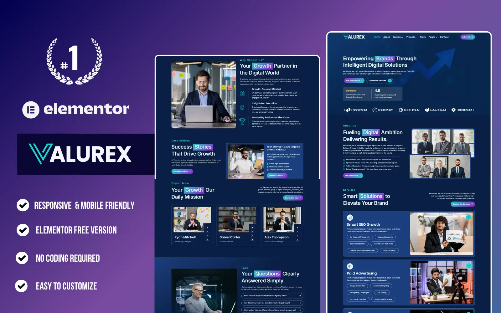 Valurex – Digital Marketing and Web Design Agency Elementor Template Kit Elementor Kit