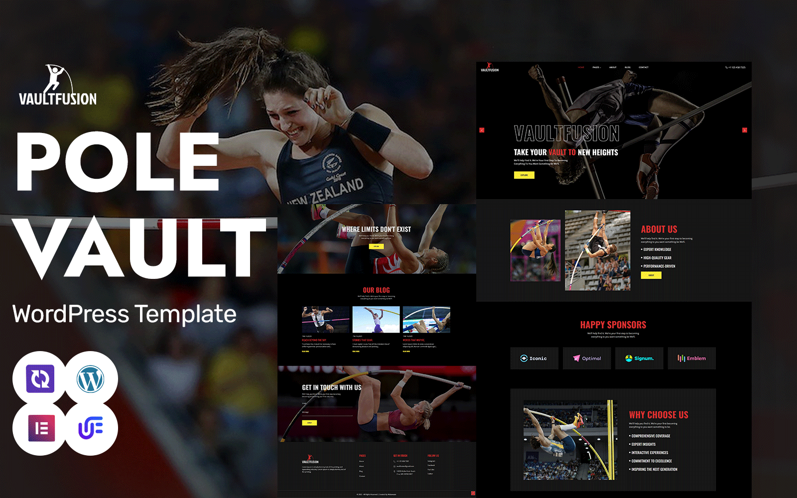 Vault Fusion – Pole Vault Training And Coaching WordPress Elementor Theme WordPress Theme