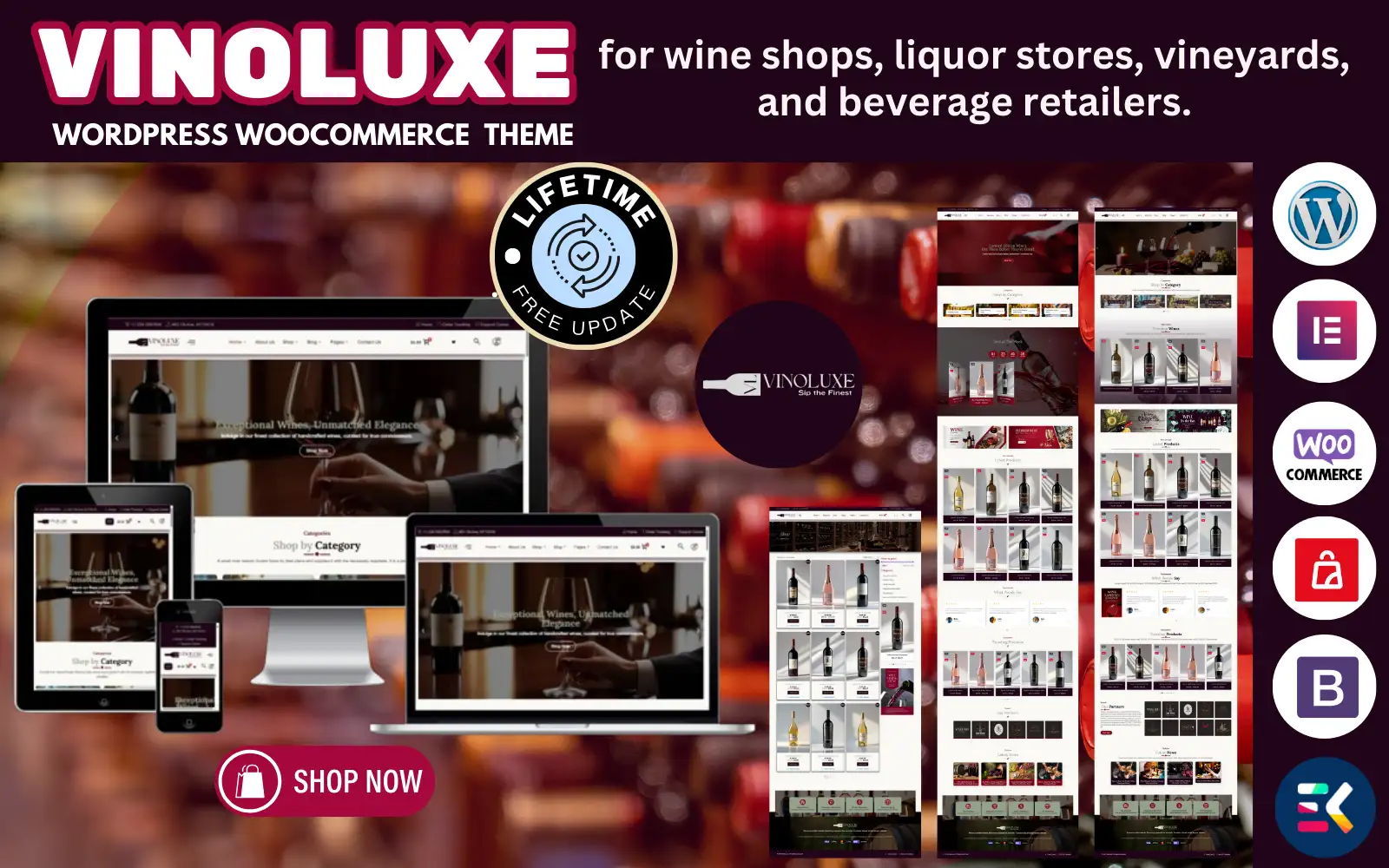 VinoLuxe – Wine Shop, Winery and Vineyard WooCommerce Theme