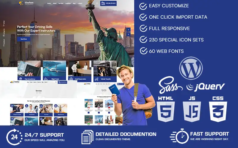 VisaPass – Visa Consultancy WordPress Theme