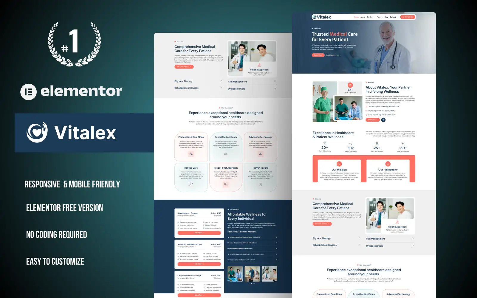 Vitalex – Medical Care WordPress Elementor Template Kit Elementor Kit