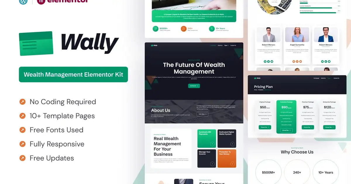 Wally – Wealth Management Elementor Pro Template Kit