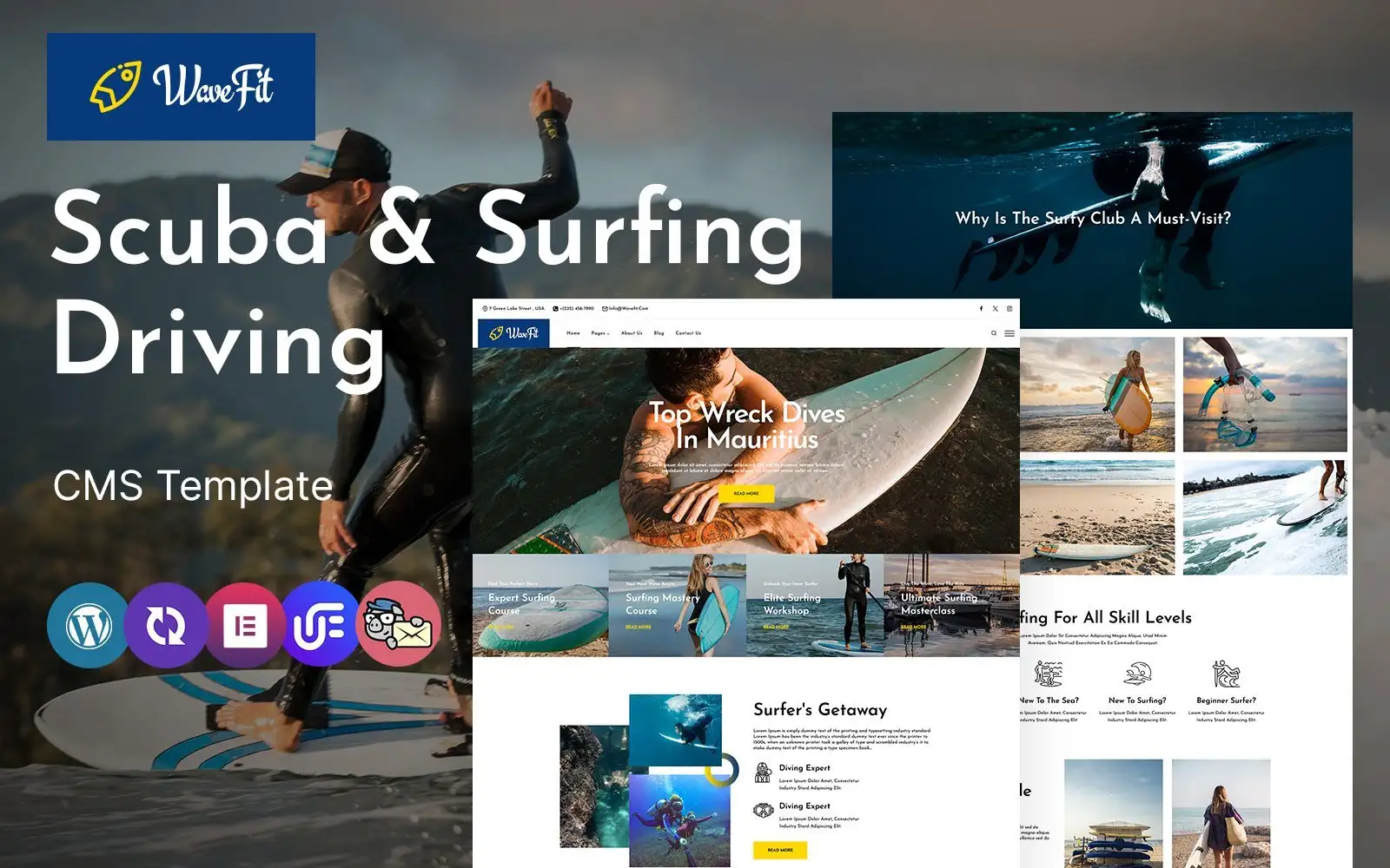 WaveFit – Scuba and Surfing Driving Multipurpose Responsive WordPress Theme