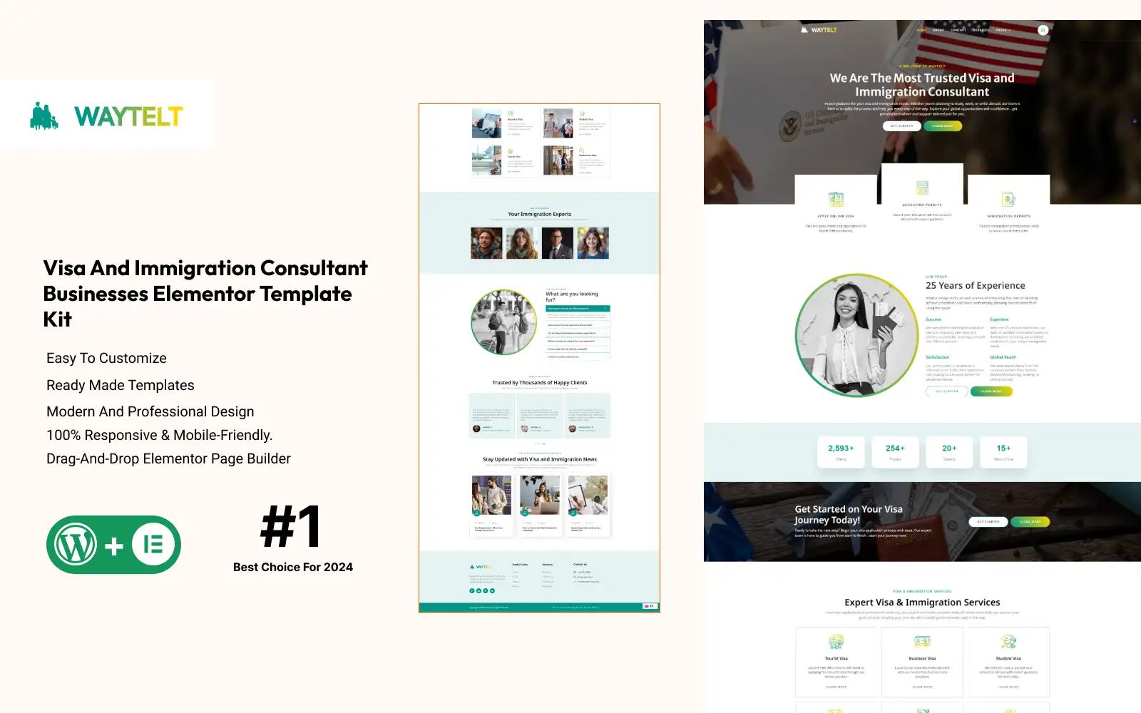 Waytelt – Immigration Consulting Multilanguage Elementor Template Kit Elementor Kit
