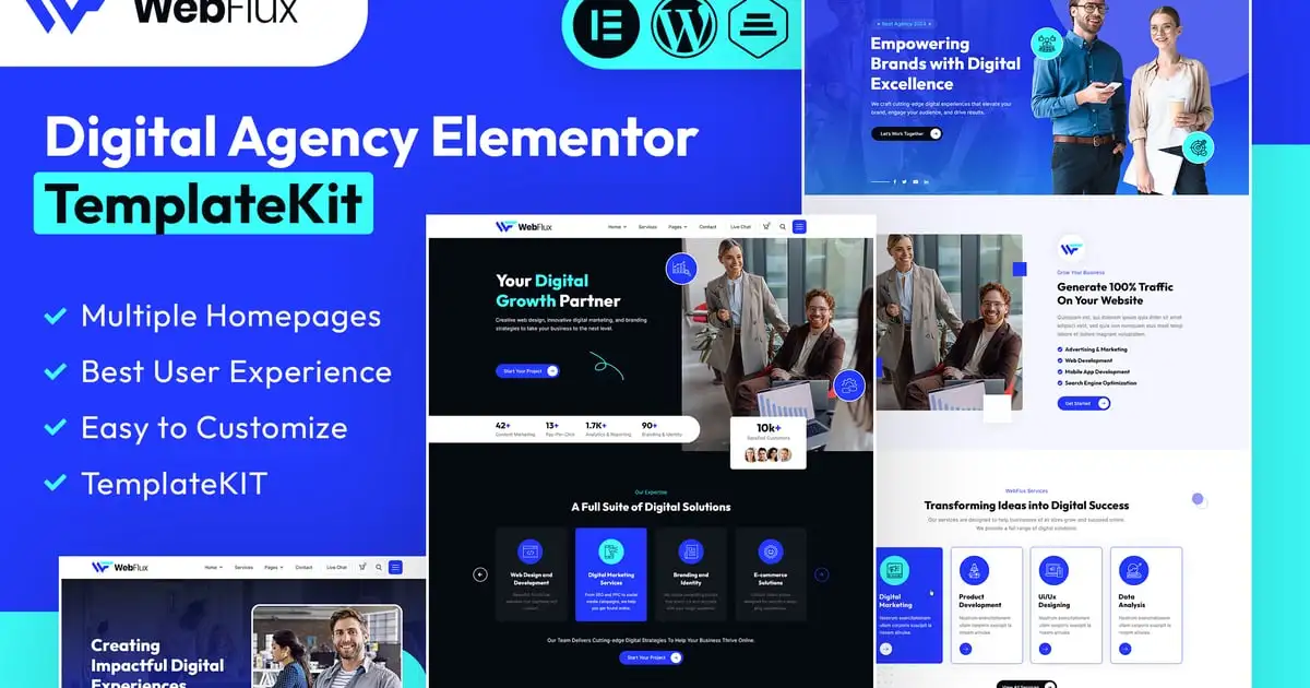 WebFlux – Digital Agency Elementor Template Kit
