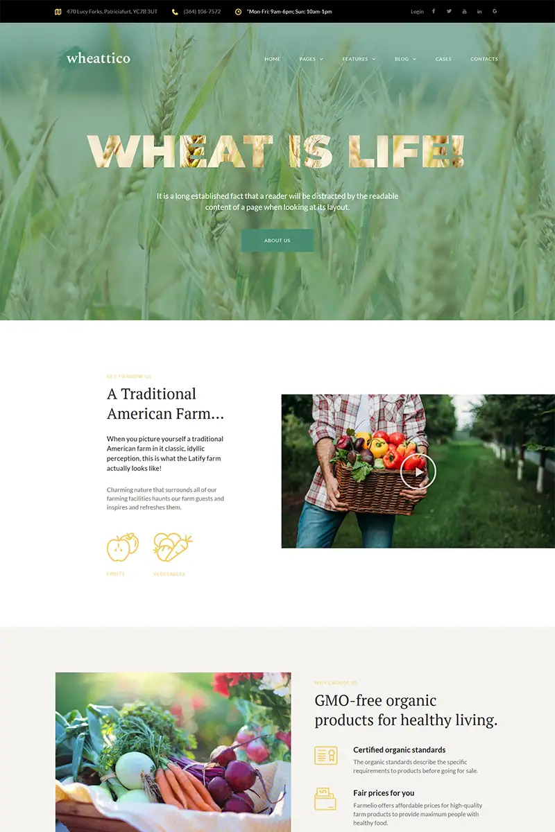 Wheattico – Crop Farm Responsive WordPress Theme