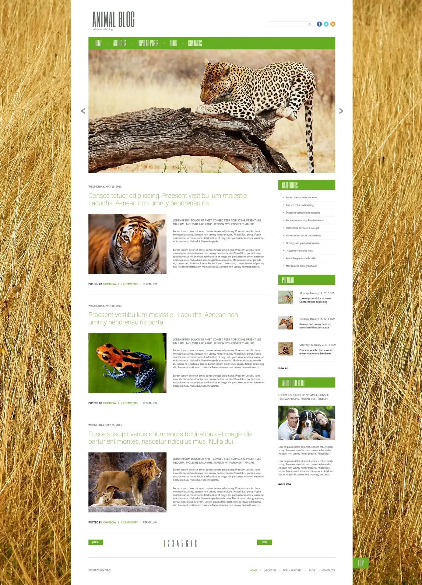 Wild Life Responsive WordPress Theme