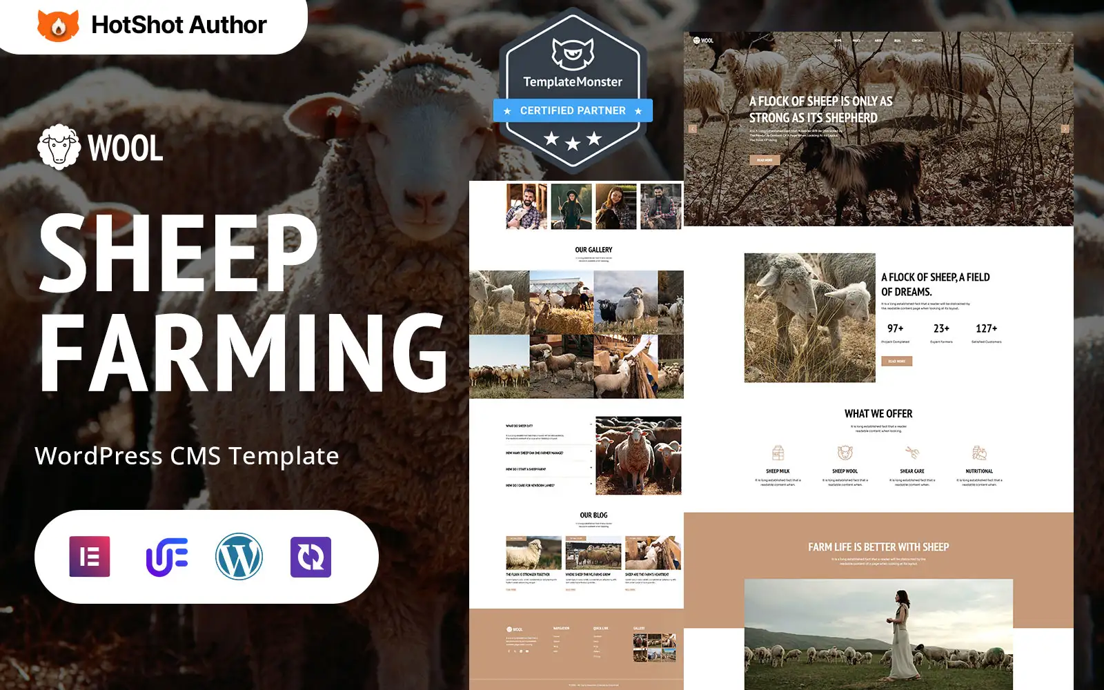 Wool – Sheep Farming, Ranch And Cattle Farm WordPress Elementor Theme WordPress Theme