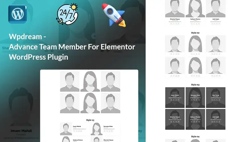 Wpdream – Advance Team Member For Elementor WordPress Plugin