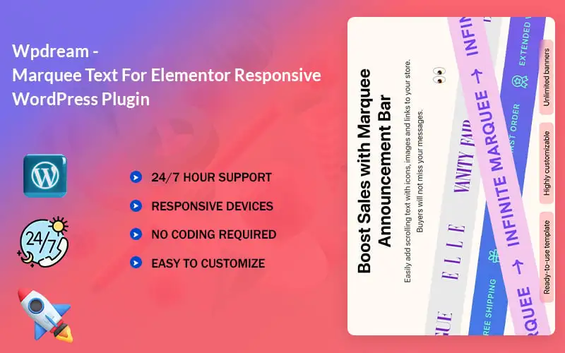 Wpdream – Marquee Text For Elementor WordPress Plugin