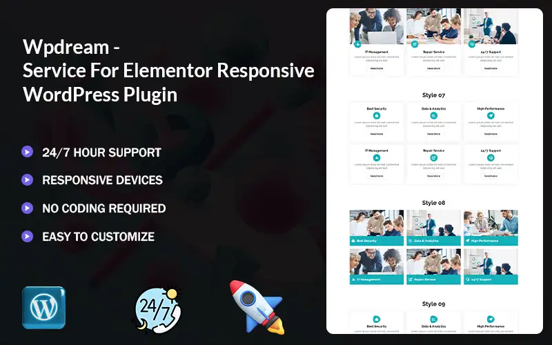 Wpdream – Service For Elementor WordPress Plugin
