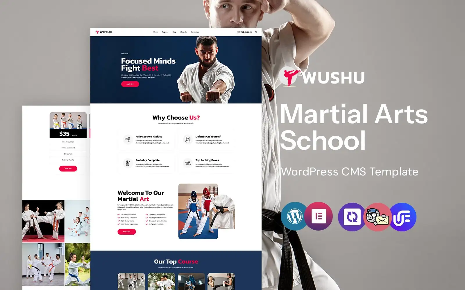 Wushu – Martial Arts School And karate WordPress Elementor Theme WordPress Theme