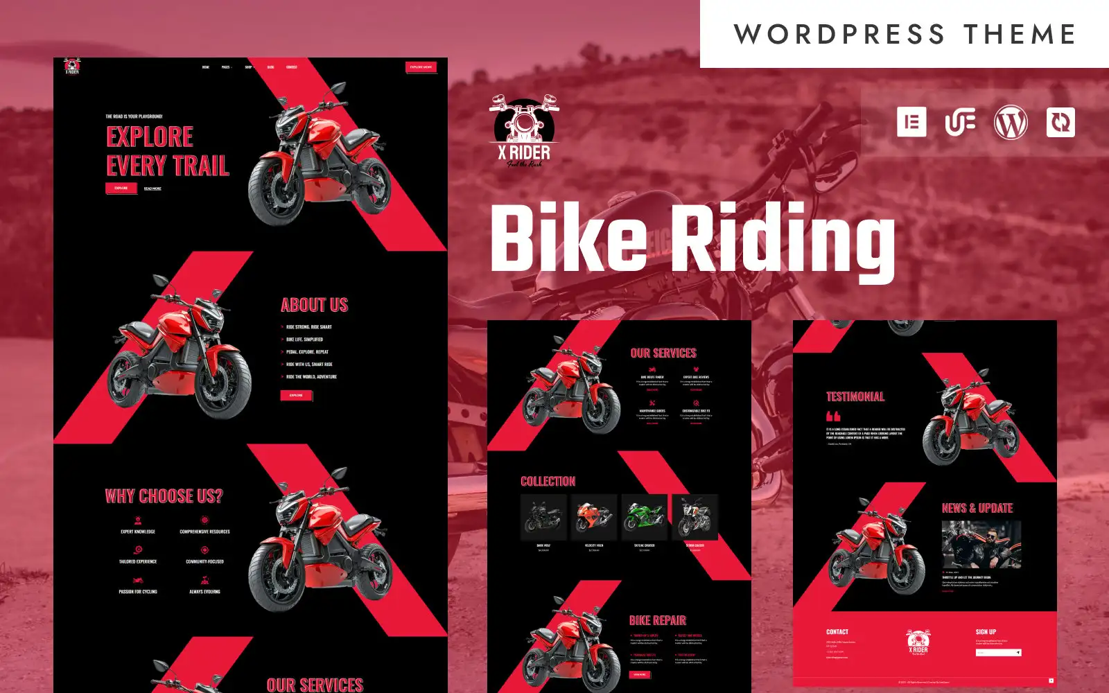 X Rider – Biking & Motorcycle Club WooCommerce Elementor Theme WooCommerce Theme