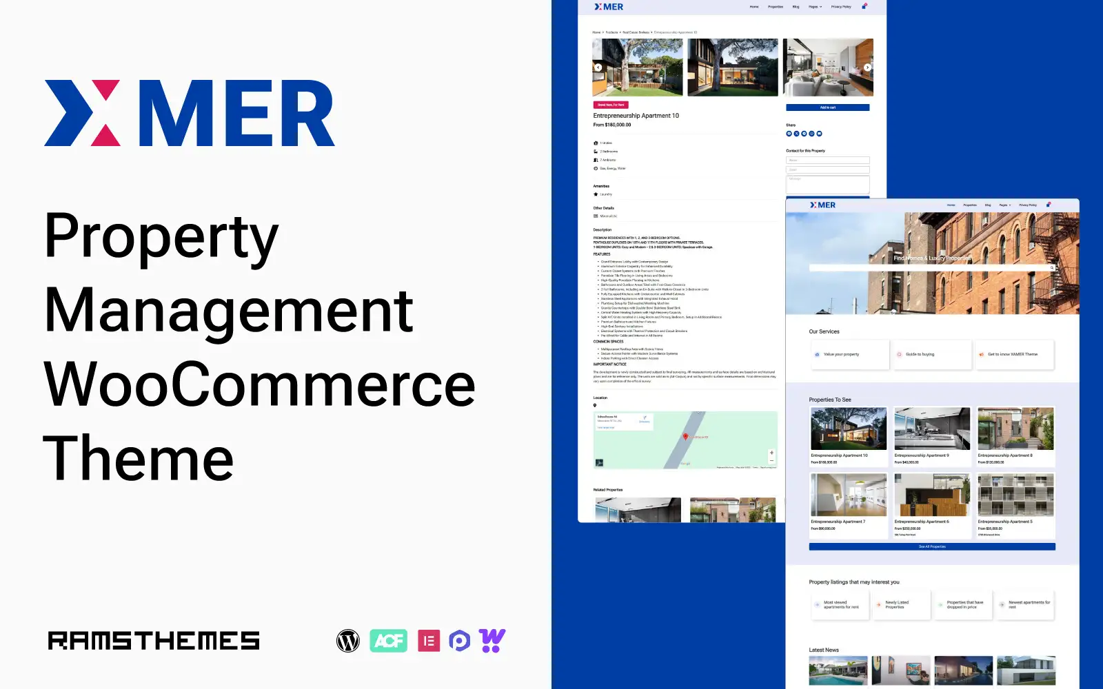 XAMER – Property Management WooCommerce Theme