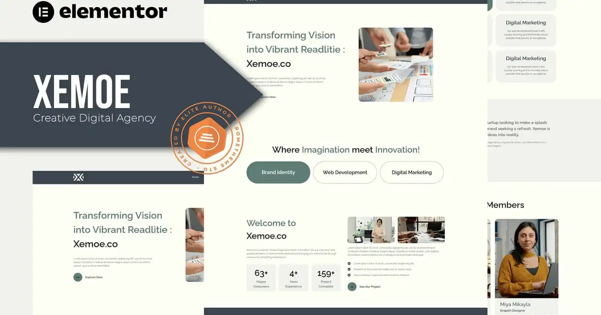 Xemoe – Digital Creative Agency Elementor Template Kit