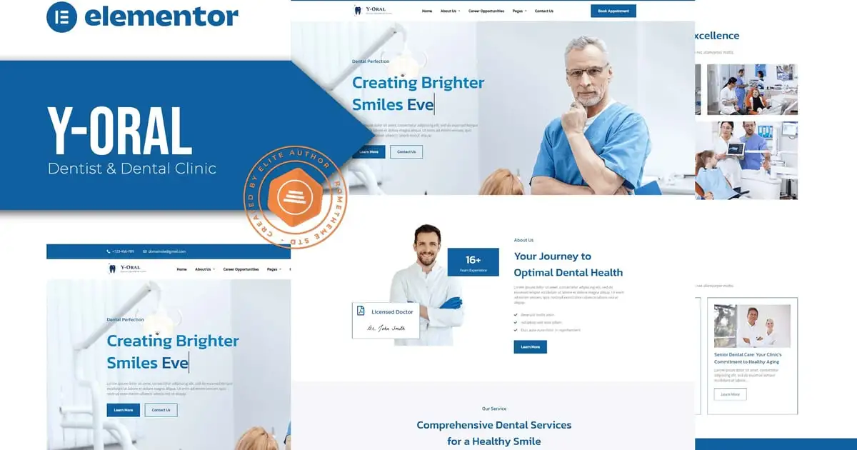 Y-Oral – Dentist & Dental Clinic Elementor Template Kit