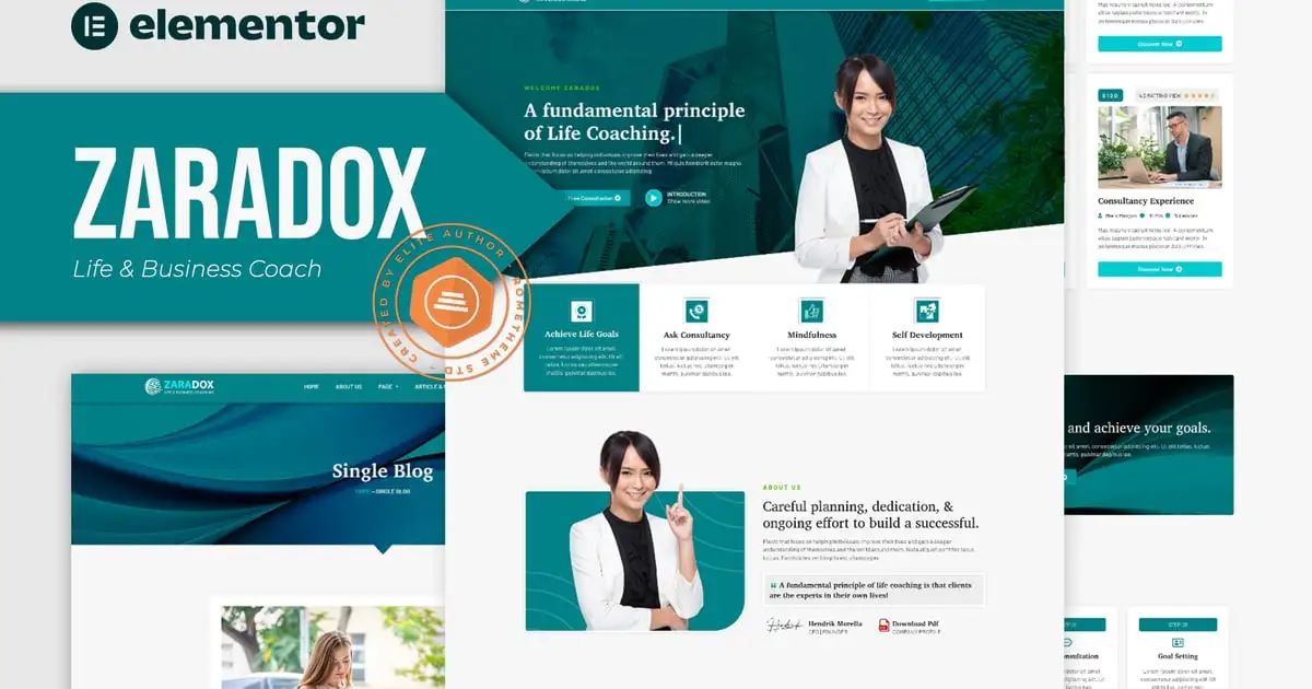 Zaradox – Life & Business Coach Elementor Template Kit