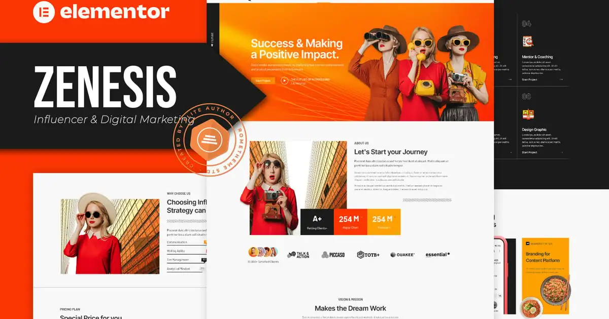 Zenesis – Influencer & Digital Marketing Elementor Template Kit