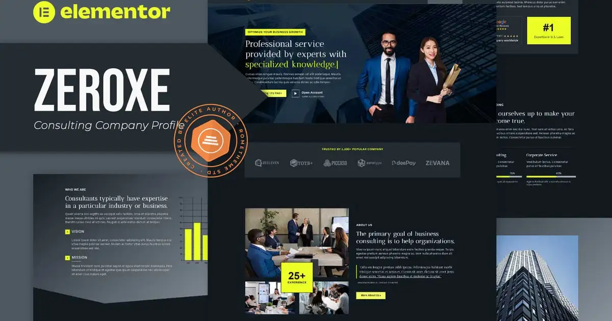 Zeroxe – Consulting Company Profile Elementor Template Kit