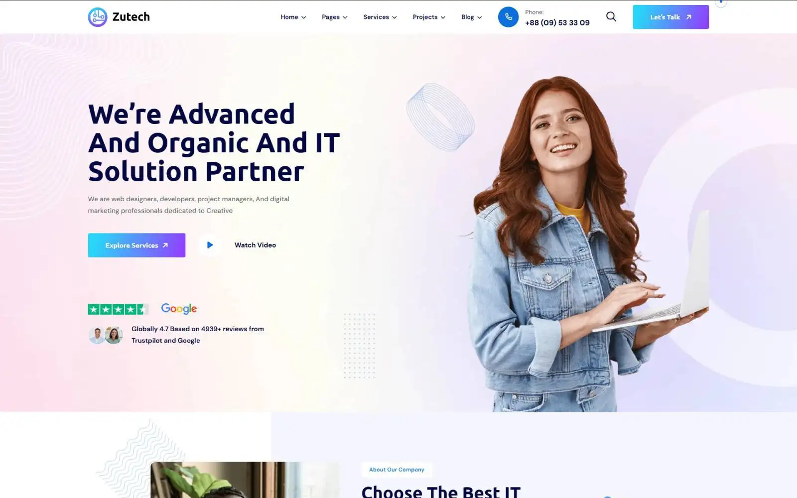 Zutech – IT Solutions & Technology WordPress Theme WooCommerce Theme