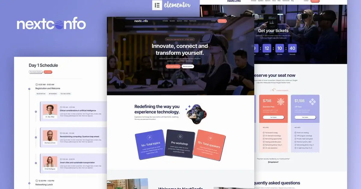 NextConfo – Events & Conference Elementor Pro Template Kit