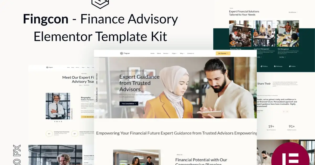 Fingcon – Finance Advisory Elementor Template Kit
