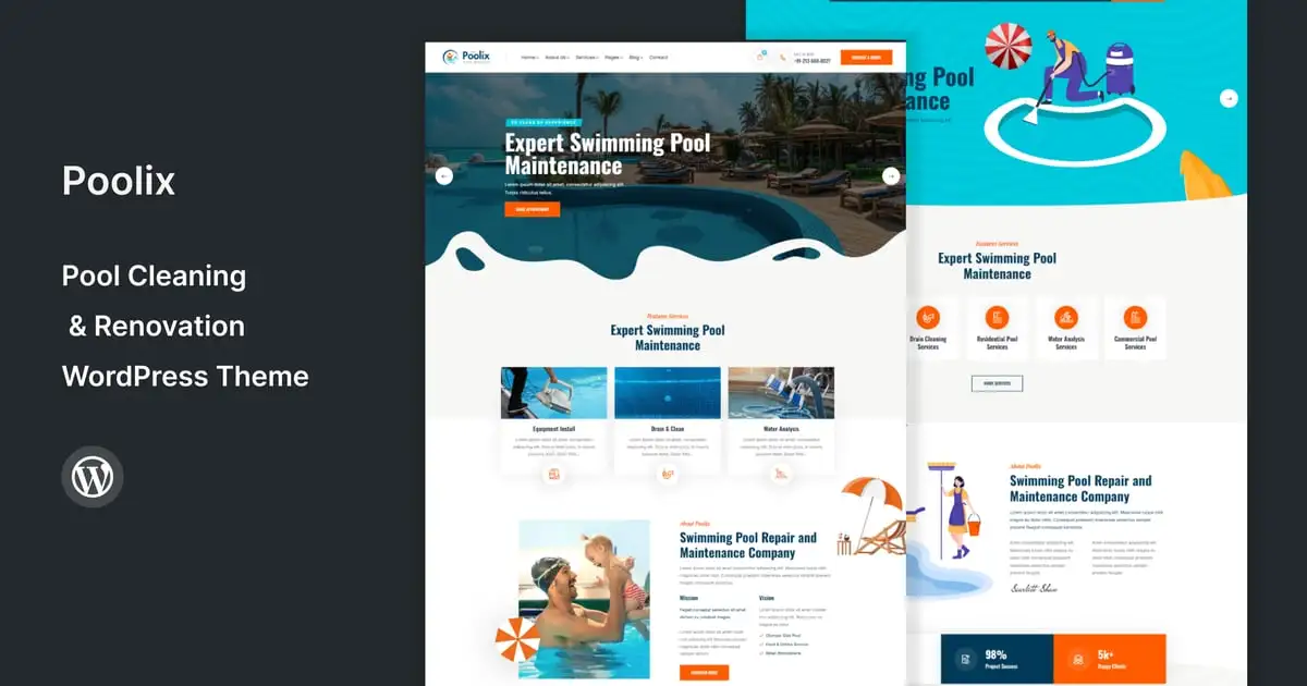 Poolix – Pool Cleaning & Renovation WP Theme