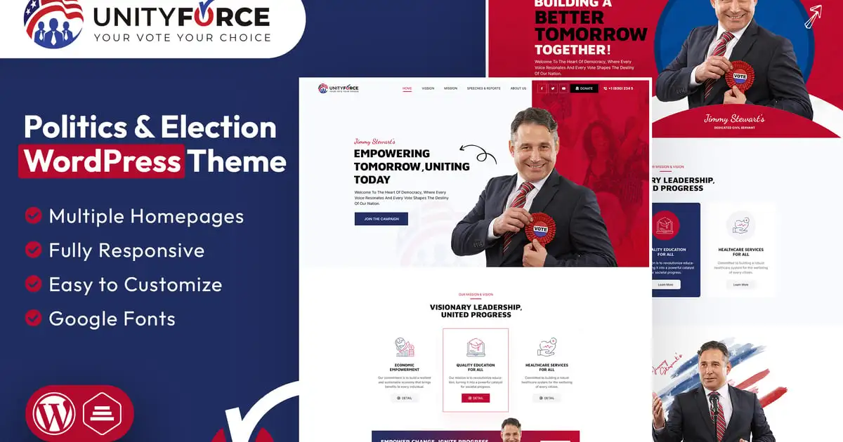 UnityForce | Politics & Election WordPress Theme