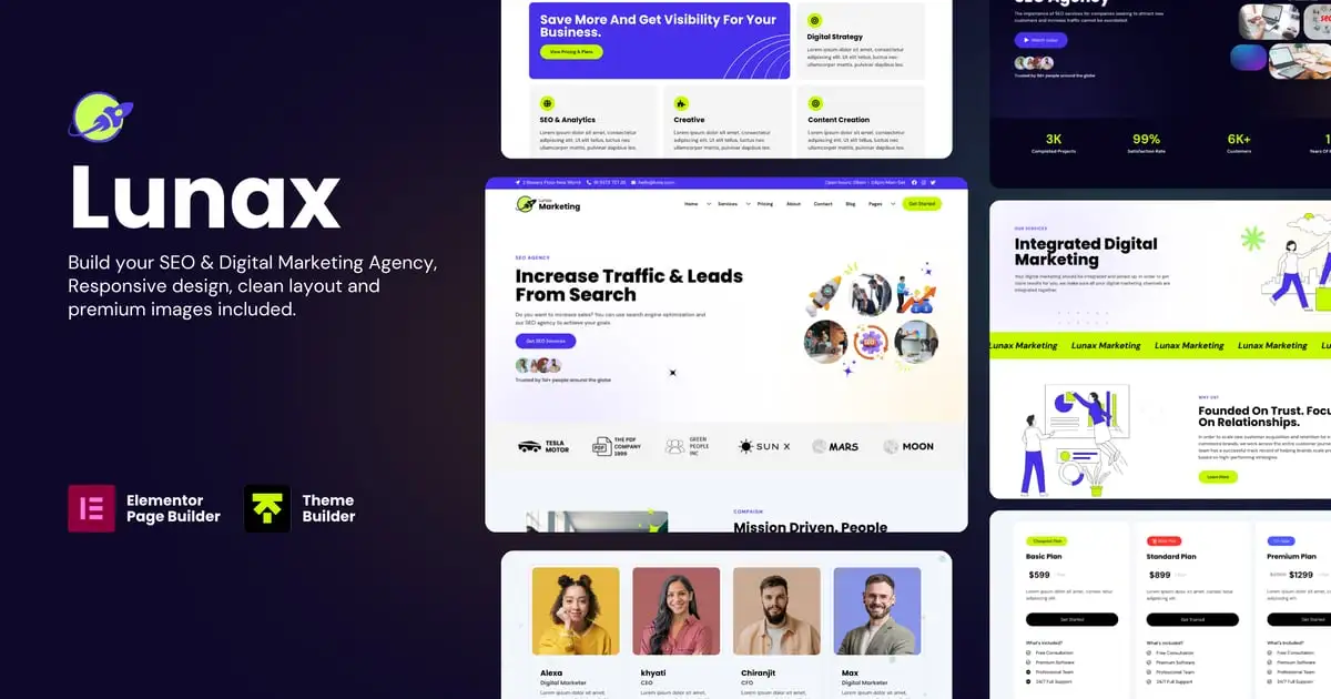Lunax – Digital Marketing Agency WordPress Theme