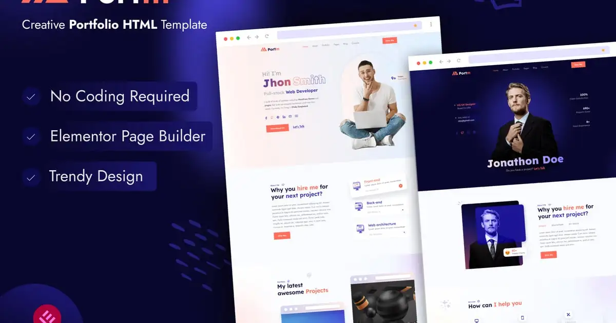 Portm – Personal Portfolio WordPress Theme