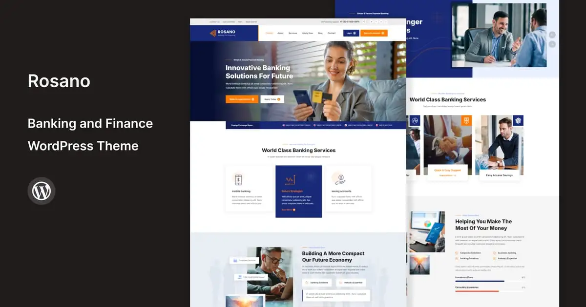 Rosano – Banking and Finance WordPress Theme
