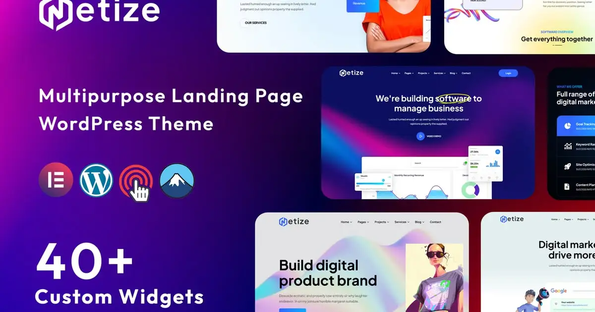 Metize – Landing Page WordPress Theme