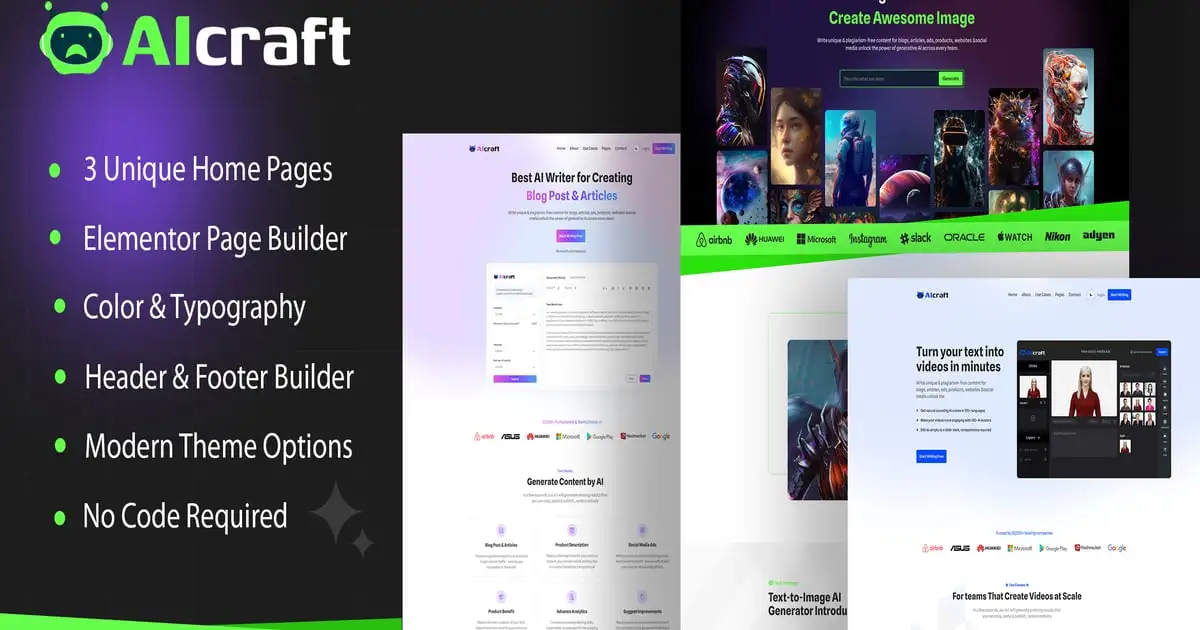 AIcraft – AI Application & Generator WordPress
