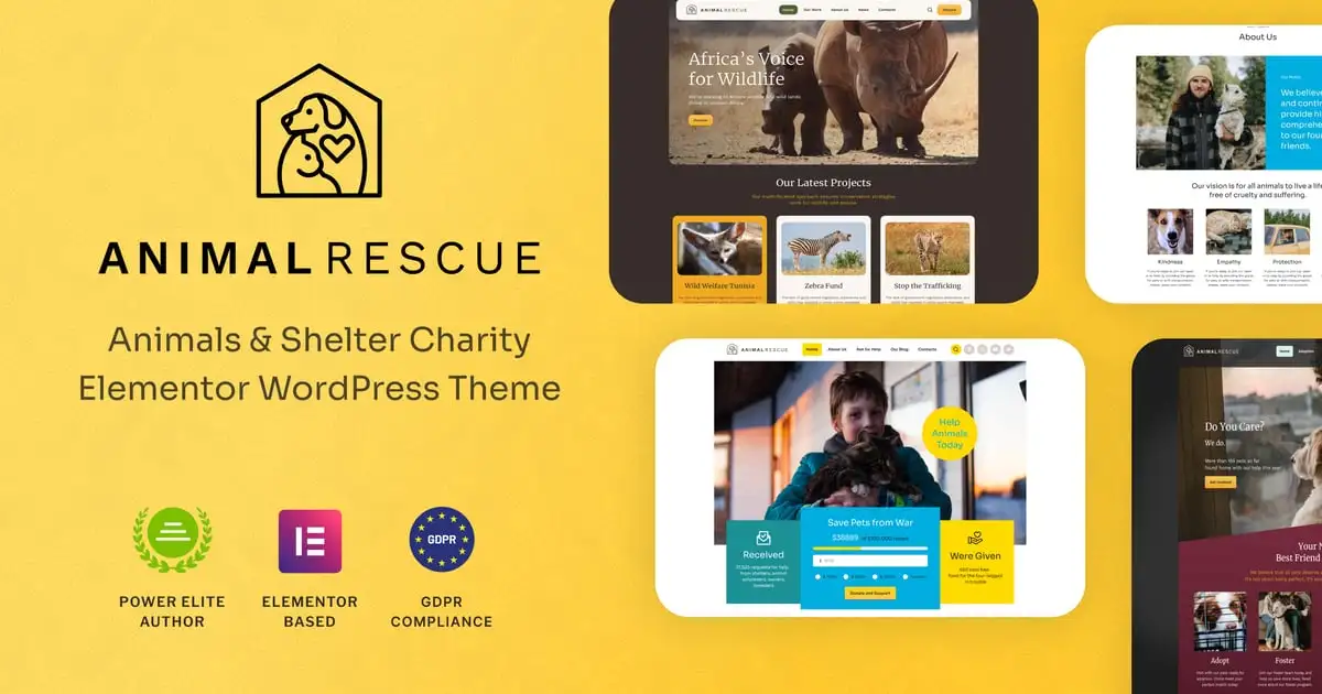 Animal Rescue – Shelter Charity WordPress Theme