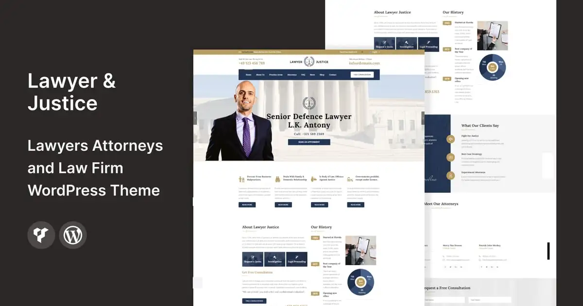 Lawyer & Justice – WordPress Theme for Lawyers