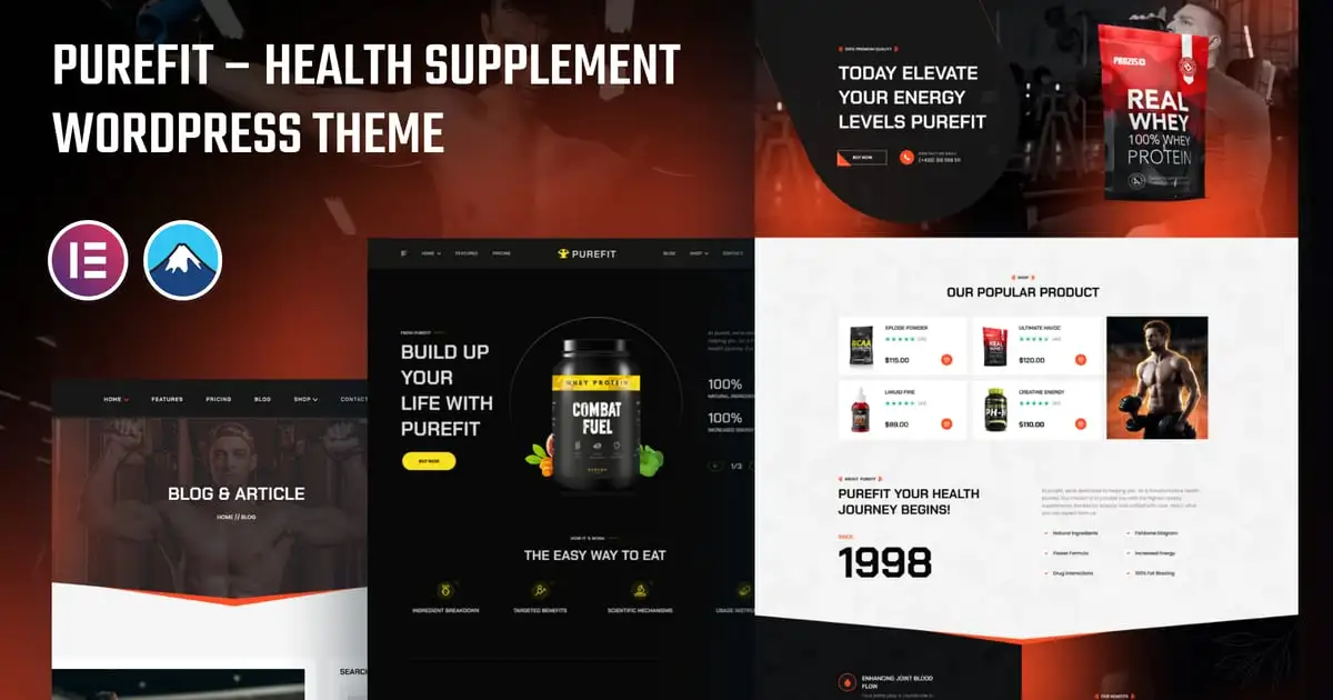 Purefit – Health Supplement WordPress Theme