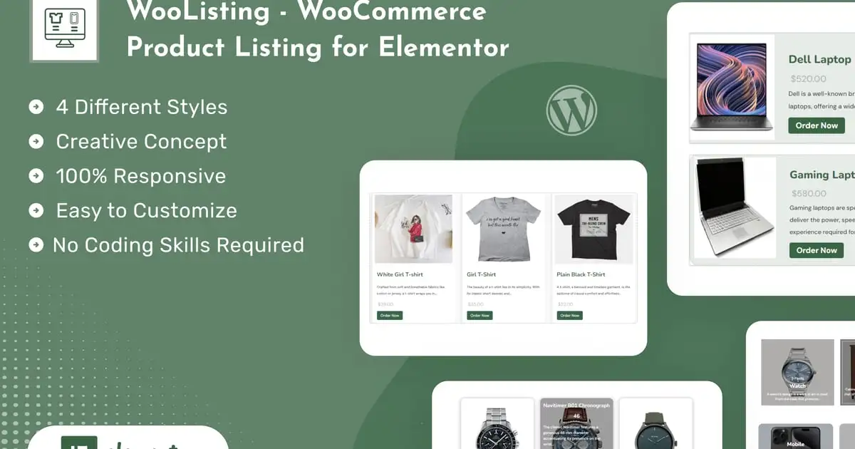 WooCommerce Product Listing for Elementor