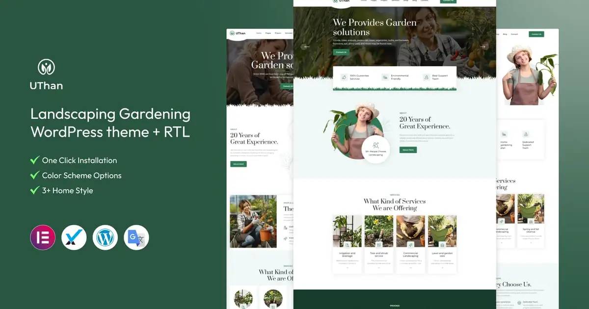Uthan – Landscaping Gardening WordPress theme
