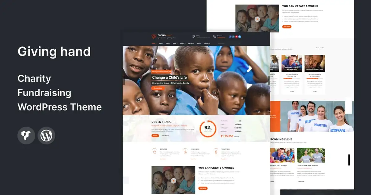Giving hand – Charity/Fundraising WordPress Theme