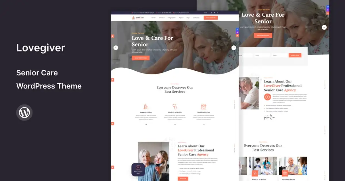 Lovegiver – Senior Care WordPress Theme + RTL