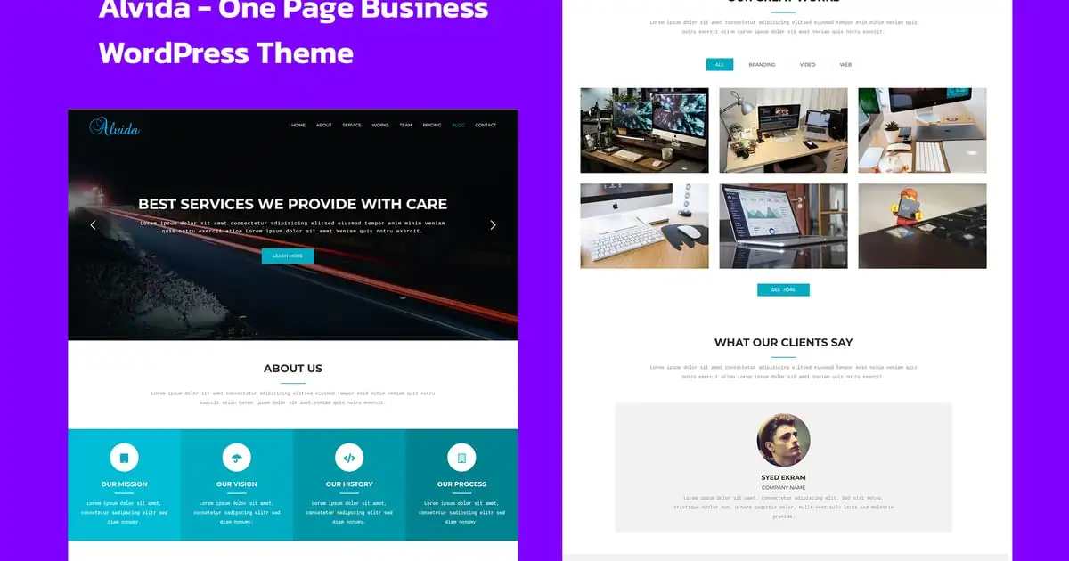 Alvida – One Page Business WordPress Theme