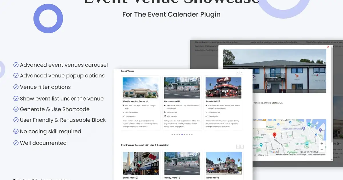 Event Venue Showcase for The Event Calendar