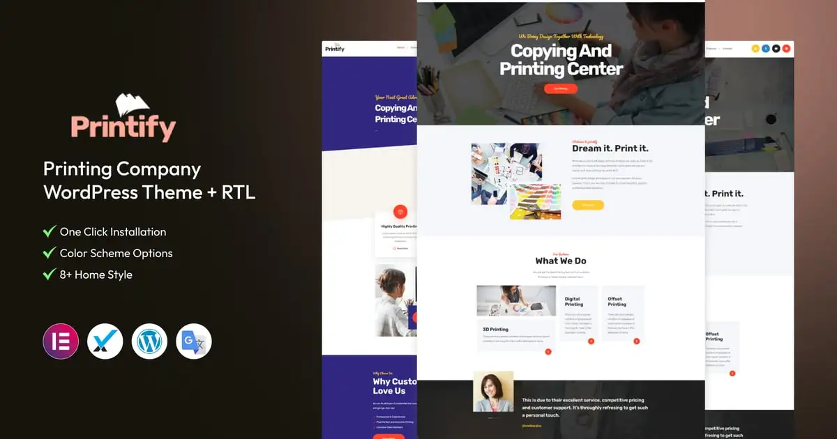 Printify – Printing Company WordPress Theme