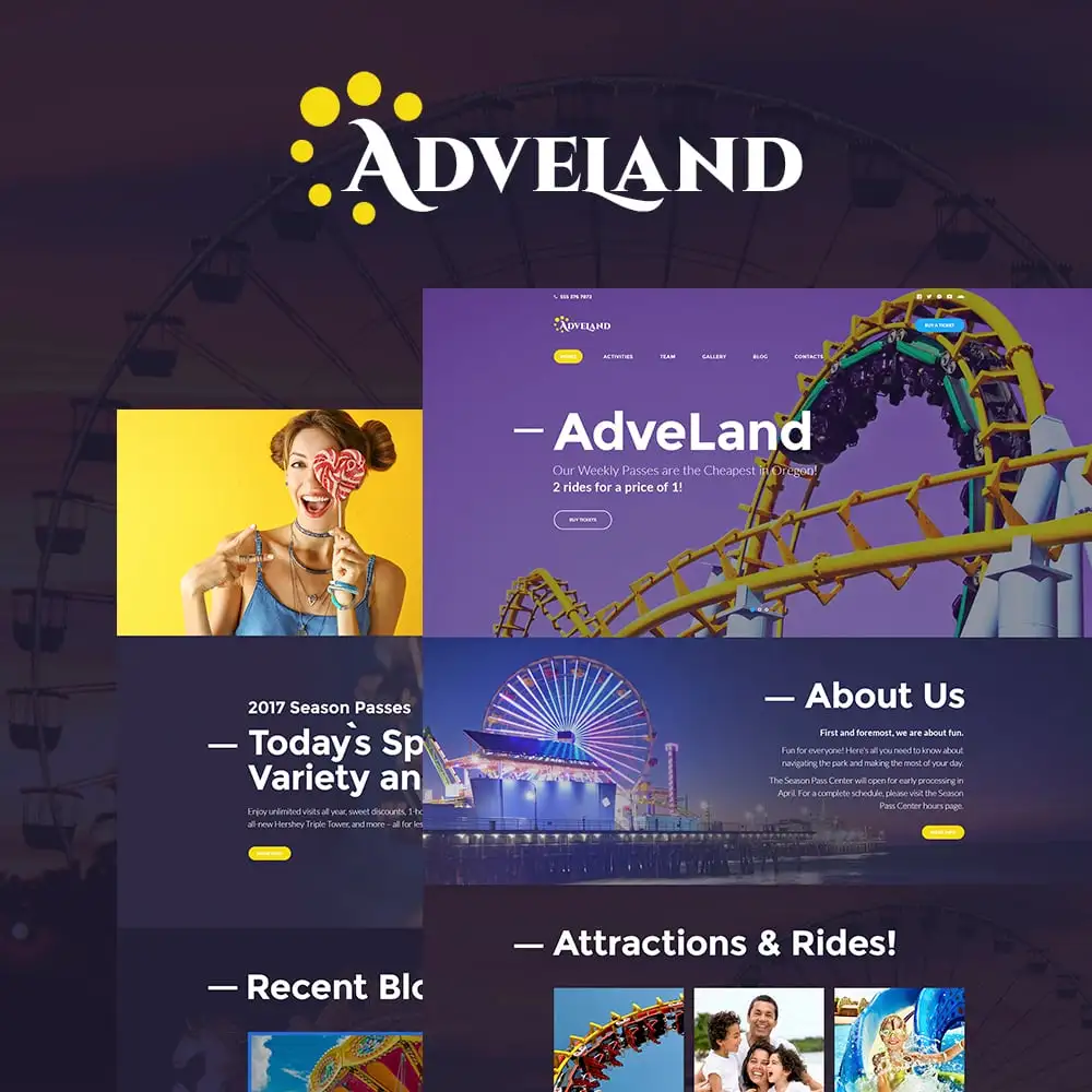 Adveland – Amusement Park Responsive WordPress Theme