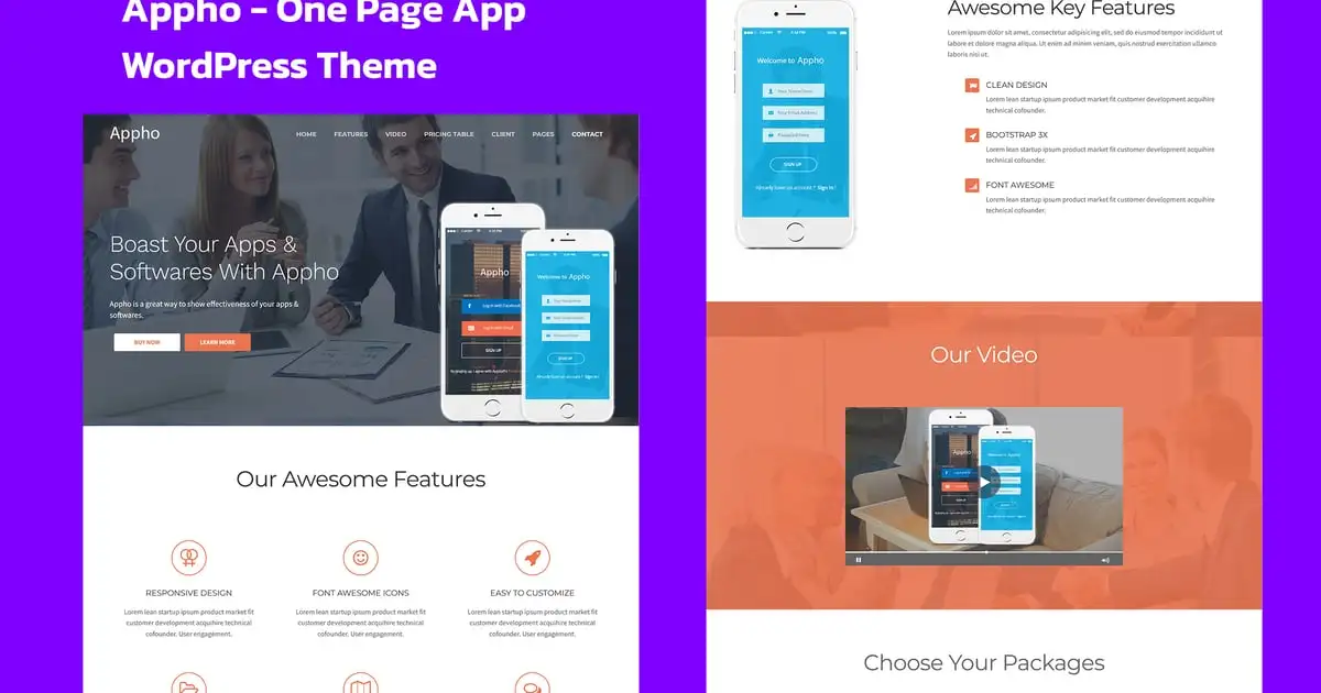 Appho – App & Software Landing WordPress Theme