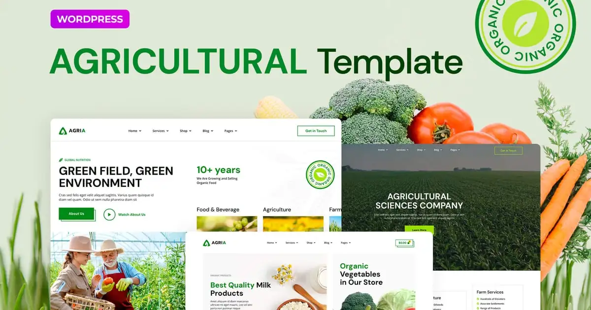 Agria – Agriculture Company Elementor Pro Template Kit