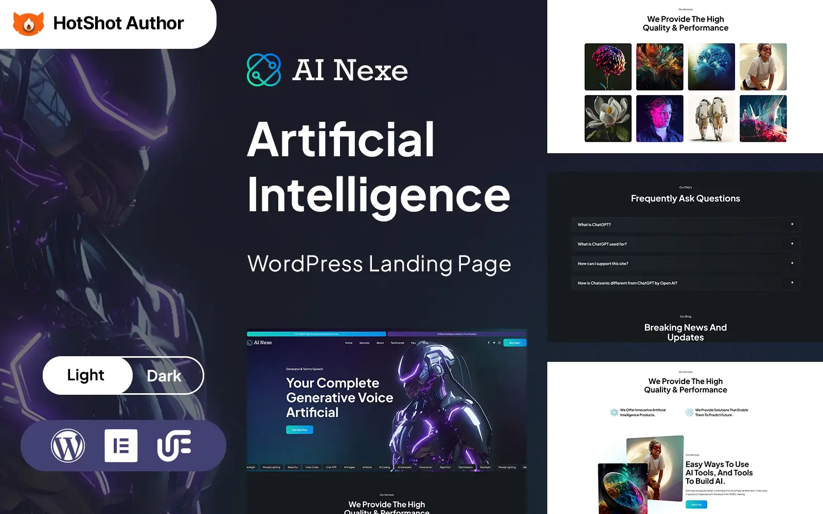 Ainexe – Artificial Intelligence WordPress Landing Page Template WordPress Theme