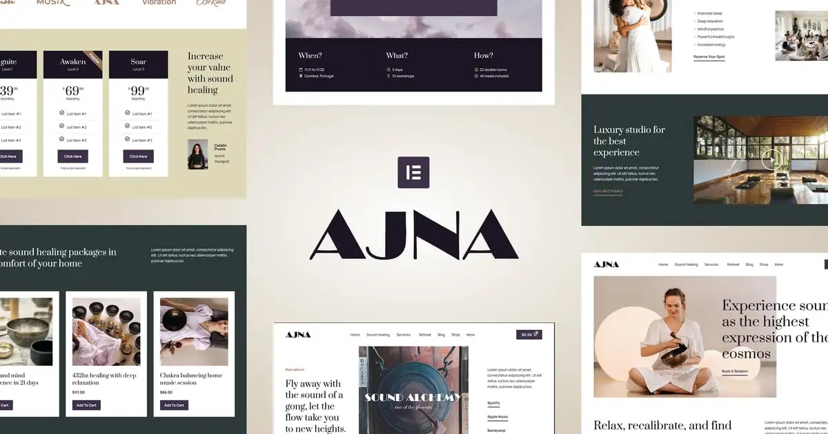 Ajna – Sound Healing & Music Therapy Elementor Pro Template Kit