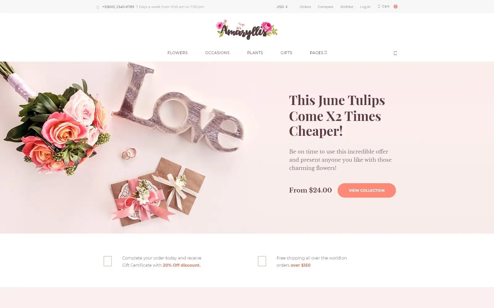 Amaryllis – Flower Shop WooCommerce Theme
