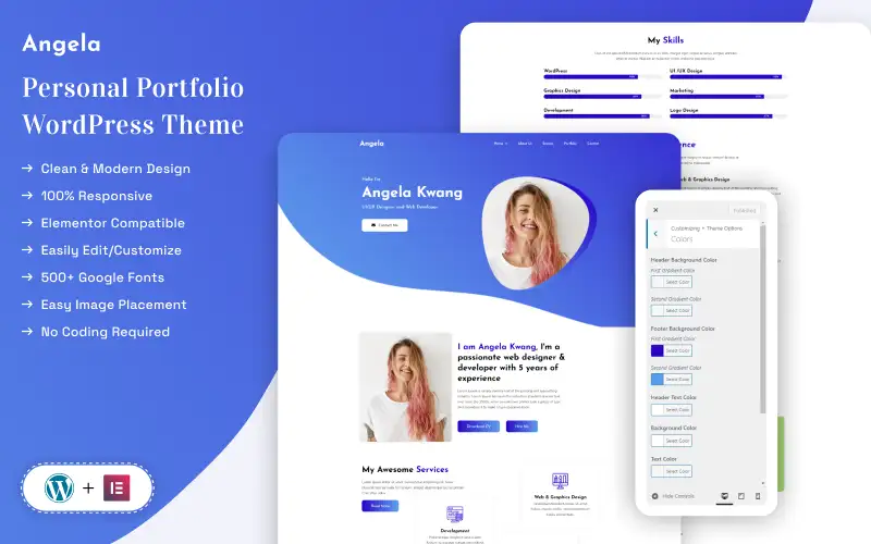 Angela – New Personal Portfolio WordPress Theme